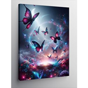Kanvas Tablo Işıltılı Kelebekler 100x140 cm