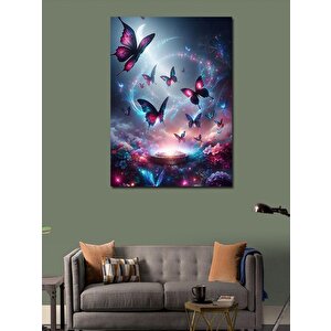 Kanvas Tablo Işıltılı Kelebekler 100x140 cm