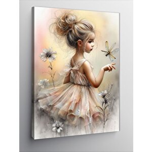Kanvas Tablo Küçük Çocuk Ve Kelebek 70x100 cm