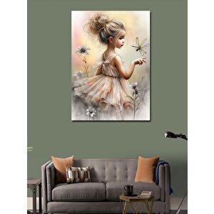 Kanvas Tablo Küçük Çocuk Ve Kelebek 100x140 cm
