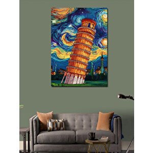 Kanvas Tablo Pisa Kulesi Van Gogh Temalı 70x100 cm