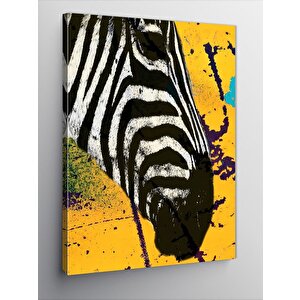 Kanvas Tablo Zebra Ve Sarı Fon