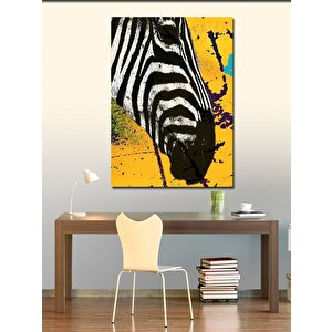 Kanvas Tablo Zebra Ve Sarı Fon