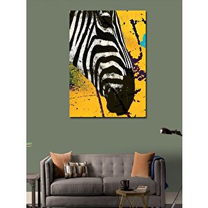 Kanvas Tablo Zebra Ve Sarı Fon