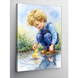 Kanvas Tablo Ördek Ve Çocuk 70x100 cm
