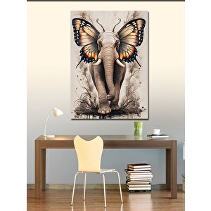 Kanvas Tablo Kelebek Kulaklı Fil 70x100 cm