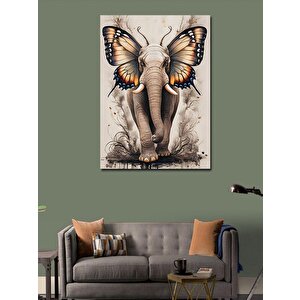 Kanvas Tablo Kelebek Kulaklı Fil 70x100 cm