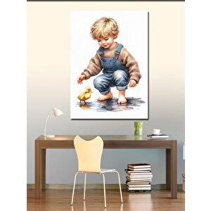 Kanvas Tablo Çocuk Ve Civciv 70x100 cm