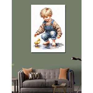 Kanvas Tablo Çocuk Ve Civciv 70x100 cm