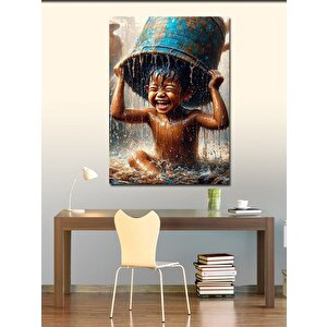 Kanvas Tablo Suyla Oynayan Çocuk 70x100 cm