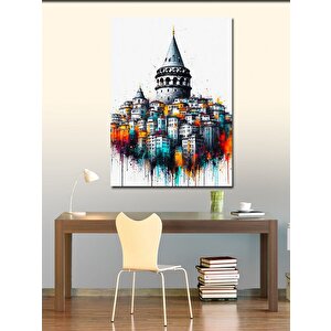 Kanvas Tablo İstanbul Galata Kulesi Suluboya