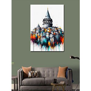 Kanvas Tablo İstanbul Galata Kulesi Suluboya