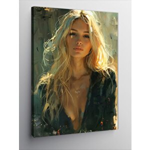 Kanvas Tablo Sarı Saçlı Kız 70x100 cm
