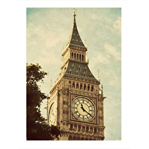 İngiltere Saat Kulesi Mdf Poster 35cm X50cm 35x50 cm