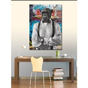Kanvas Tablo Beyaz Gömlekli Maymun 70x100 cm