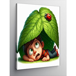 Kanvas Tablo Uğur Böceği Ve Çocuk 70x100 cm