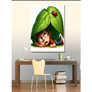 Kanvas Tablo Uğur Böceği Ve Çocuk 70x100 cm