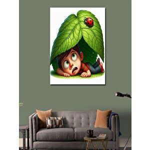 Kanvas Tablo Uğur Böceği Ve Çocuk 70x100 cm