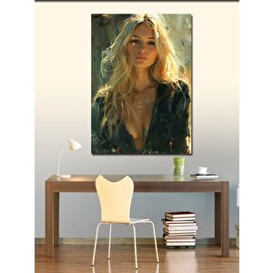 Kanvas Tablo Sarı Saçlı Kız 100x140 cm