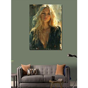 Kanvas Tablo Sarı Saçlı Kız 100x140 cm