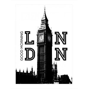 İngiltere Saat Kulesi Mdf Poster 35cm X50cm 35x50 cm