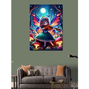 Kanvas Tablo Kelebek Kanatl Keman Çalan Kız 70x100 cm