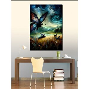 Kanvas Tablo Ormandaki Kelebekler Ve Peri Kızı 100x140 cm