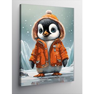 Kanvas Tablo Turuncu Montlu Penguen