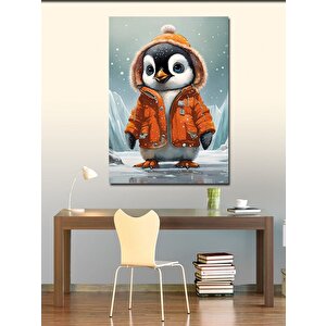 Kanvas Tablo Turuncu Montlu Penguen
