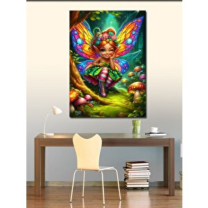 Kanvas Tablo Kelebek Kanatlı Sevimli Peri Kızı 100x140 cm