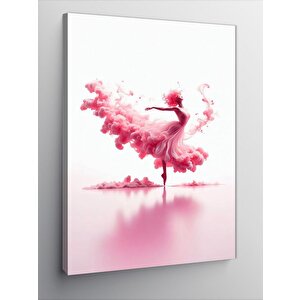Kanvas Tablo Pembe Elbiseli Balerin Kadın 70x100 cm