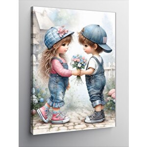 Kanvas Tablo Küçük Çocuk Ve Kız
