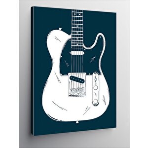 Kanvas Tablo Beyaz Lacivert Telecaster