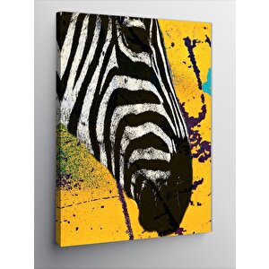Kanvas Tablo Sarı Fon Zebra