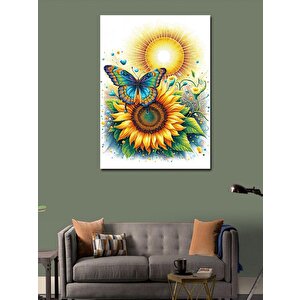 Kanvas Tablo Ayçiçeği Ve Kelebek 100x140 cm