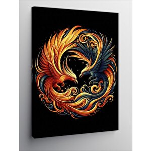 Kanvas Tablo Turuncu Mavi Kuşlar 70x100 cm