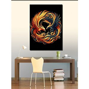 Kanvas Tablo Turuncu Mavi Kuşlar 70x100 cm