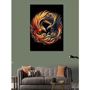 Kanvas Tablo Turuncu Mavi Kuşlar 70x100 cm