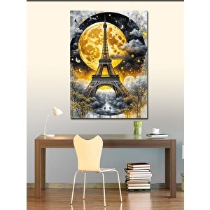 Kanvas Tablo Dolunay Ve Eyfel Kulesi 70x100 cm