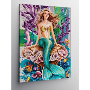Kanvas Tablo Yeşil Deniz Kızı 100x140 cm
