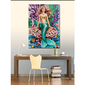 Kanvas Tablo Yeşil Deniz Kızı 100x140 cm