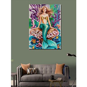 Kanvas Tablo Yeşil Deniz Kızı 100x140 cm