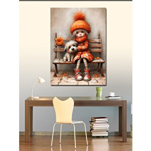 Kanvas Tablo Sevimli Çocuk Ve Köpeği 70x100 cm