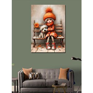 Kanvas Tablo Sevimli Çocuk Ve Köpeği 70x100 cm