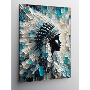 Kanvas Tablo Kızıl Derili Şapkalı Siyahi Kadın 100x140 cm