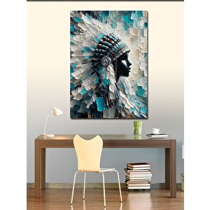 Kanvas Tablo Kızıl Derili Şapkalı Siyahi Kadın 100x140 cm