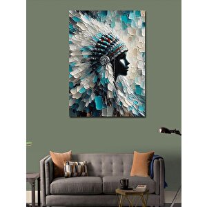 Kanvas Tablo Kızıl Derili Şapkalı Siyahi Kadın 100x140 cm