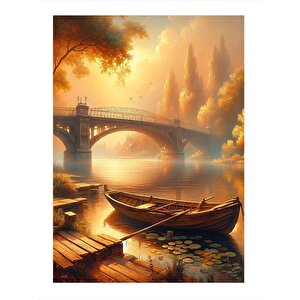 Köprü Ve Ahşap Sal Art Mdf Tablo 25cmx 35cm 25x35 cm
