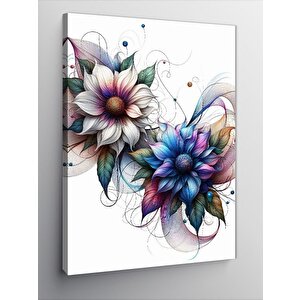 Kanvas Tablo Beyaz Ve Mor Çiöekler 70x100 cm