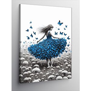 Kanvas Tablo Kelebek Elbiseli Kız 70x100 cm